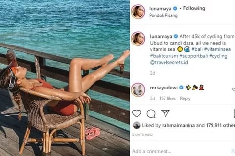 Luna Maya Berjemur di Pantai Nekat Pakai Bikini, Paha Mulusnya Terekspose