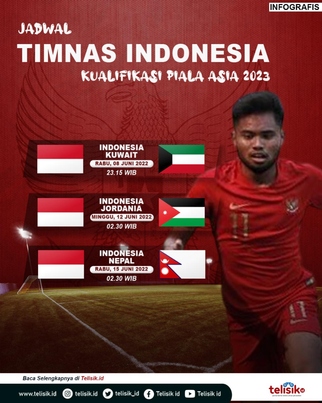 Infografis: Jadwal Timnas Indonesia Kualifikasi Piala Asia 2023