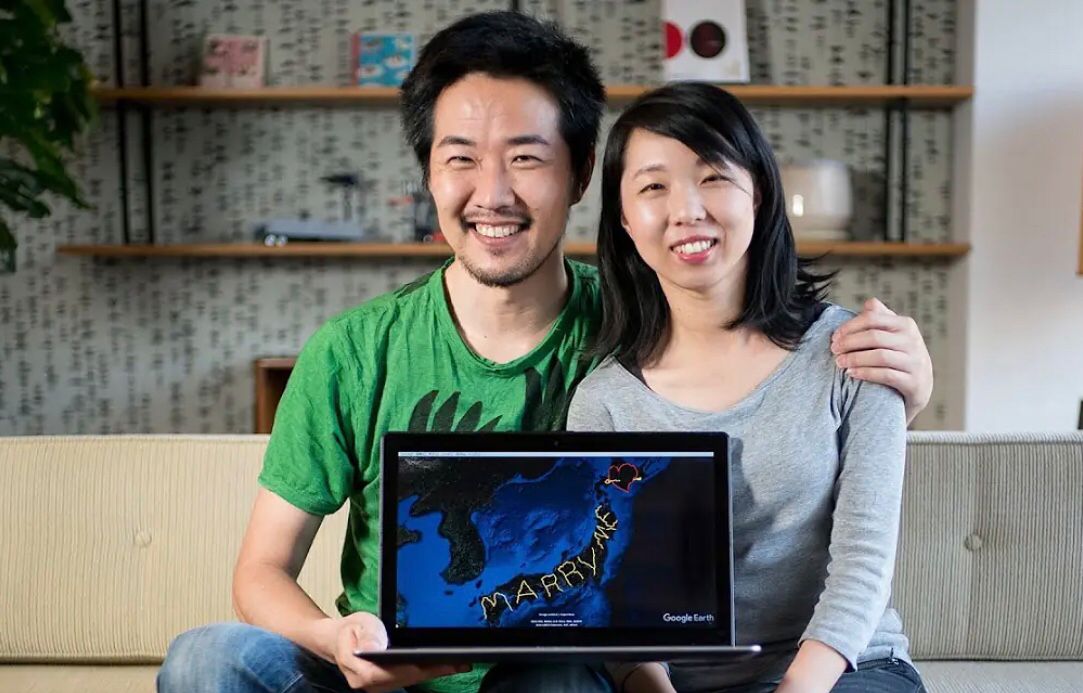 Bucin Abis, Pria Asal Jepang Pecahkan Rekor Lamar Sang Kekasih Lewat Google Earth