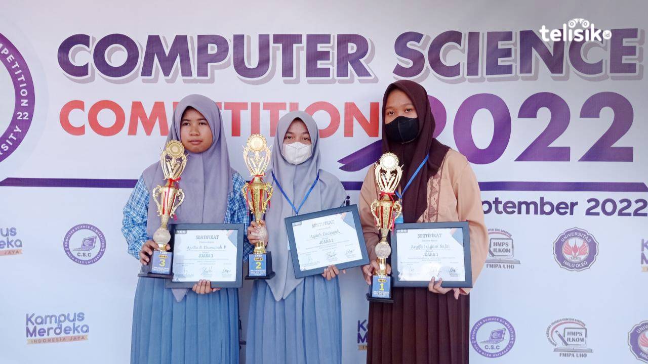3 Siswi SMAN 5 Kendari Borong Piala di Computer Science Competition FMIPA UHO