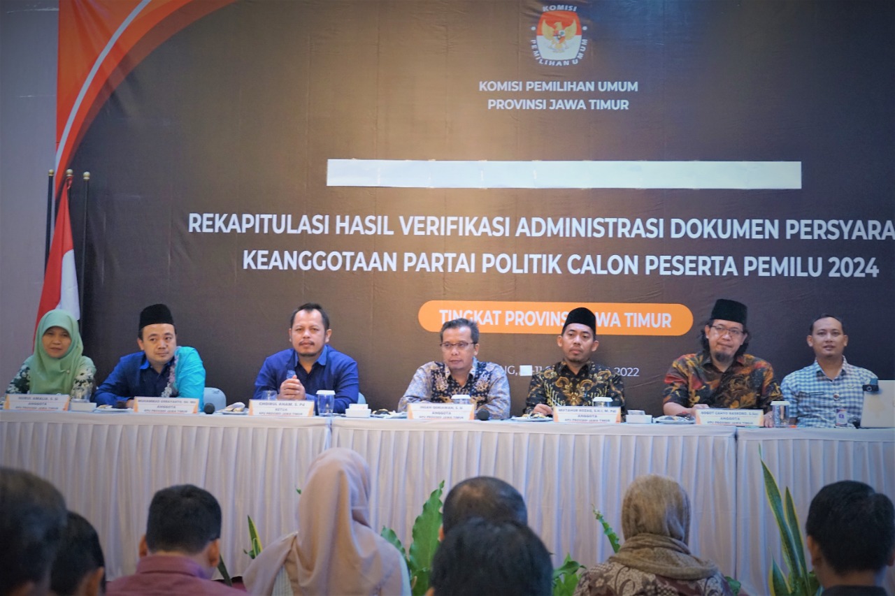 Rawan Salah Input Data, KPU Jawa Timur Gelar Verifikasi Parpol Peserta Pemilu 2024
