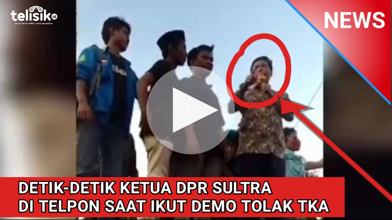 Video: Ketua DPRD Sultra Ditelpon saat Ikut Demo Tolak TKA