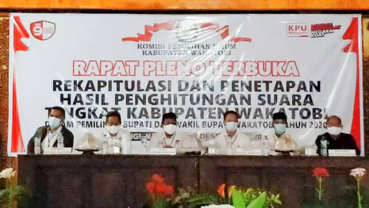 Hasil Pleno KPU Tetapkan Paslon HATI Menangkan Pilkada Wakatobi
