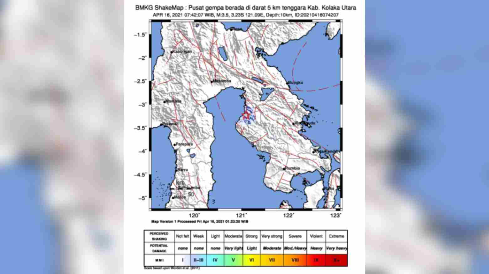 Gempa Bumi Tektonik Magnitudo 3,5 Guncang Kolaka Utara