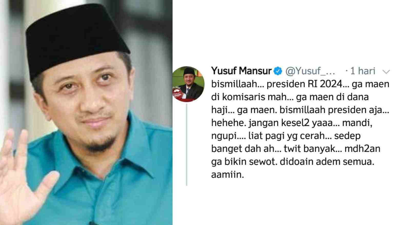 Wow, Ustaz Yusuf Mansur Ingin Jadi Capres 2024
