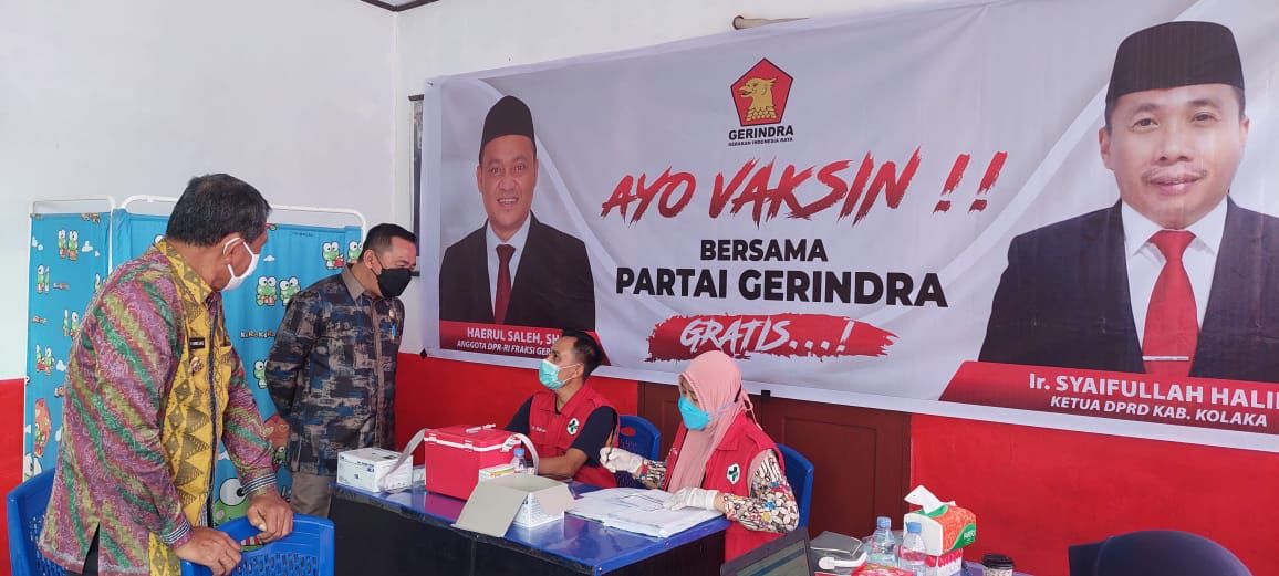 Partai Gerindra Gelar Vaksinasi dan Pembagian Sembako di Tiga Kabupaten se-Sultra