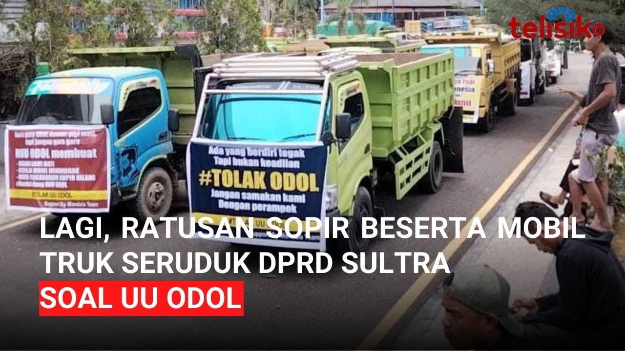 Video: Lagi, Ratusan Sopir Beserta Mobil Truk Seruduk DPRD Sultra Soal UU ODOL