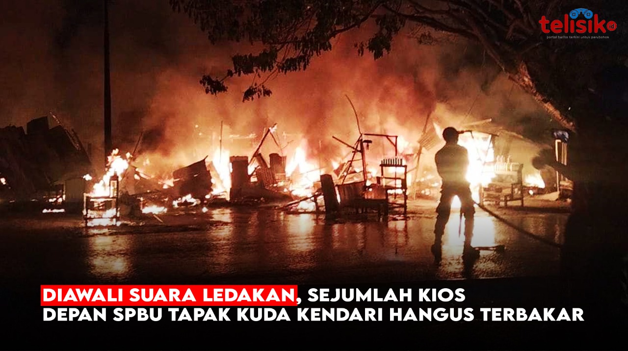 Video: Diawali Suara Ledakan, Sejumlah Kios Depan SPBU Tapak Kuda Kendari Hangus Terbakar