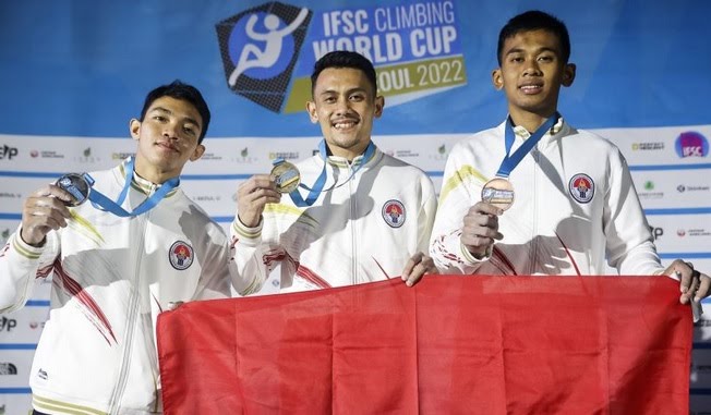3 Atlet Indonesia Kuasai Podium Nomor Speed Putra Piala Dunia Panjat Tebing