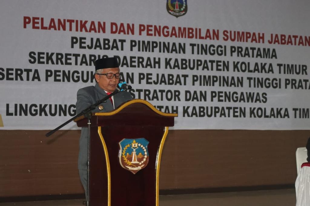Pj Bupati Kolaka Timur Sulwan Aboenawas Lantik Sekda dan Umumkan 2 OPD Baru