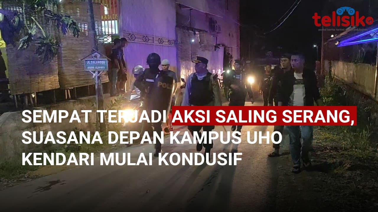 Video: Sempat Terjadi Aksi Saling Serang, Suasana Depan Kampus UHO Kendari Mulai Kondusif