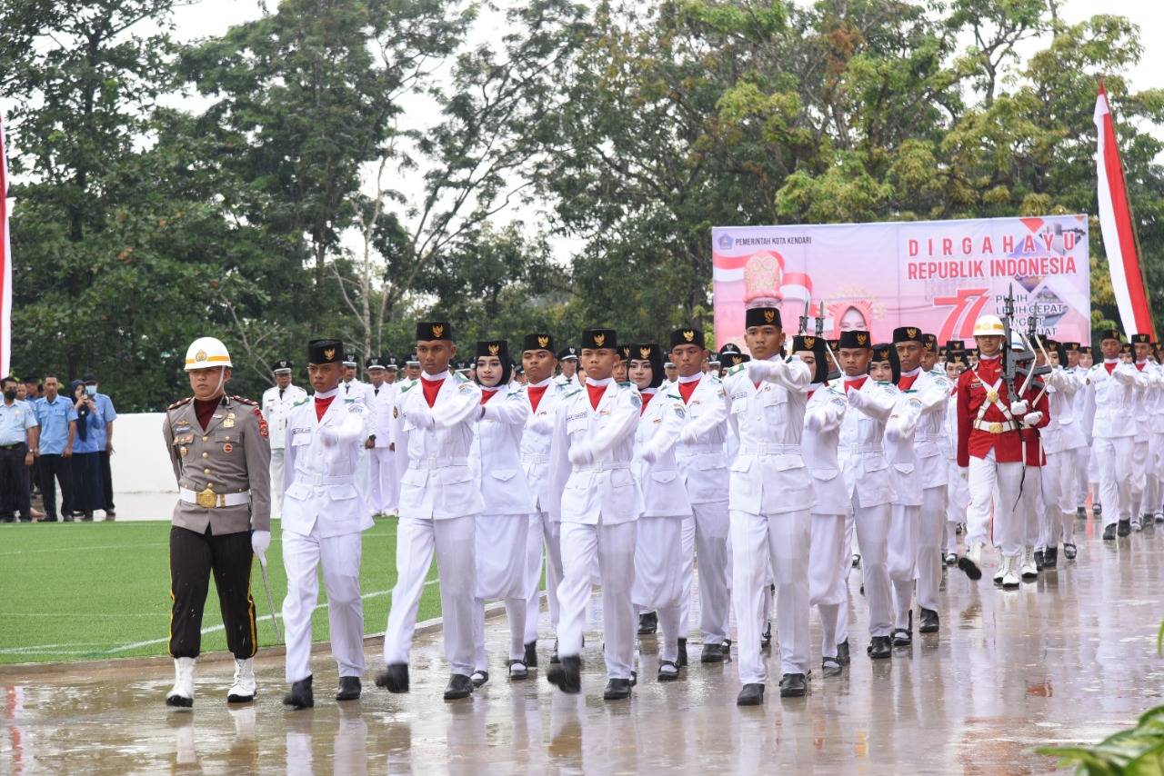 Ini Daftar Pasukan Pengibar Bendera Upacara HUT ke-77 RI Kota Kendari