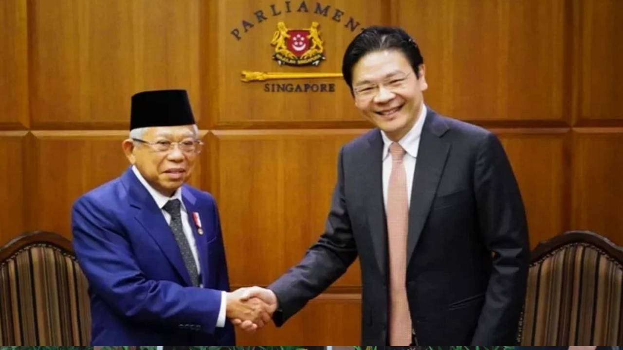 Bertemu Wakil PM Singapura, Ma’ruf Amin Bahas Penguatan Kerja Sama Termasuk Ekonomi Syariah