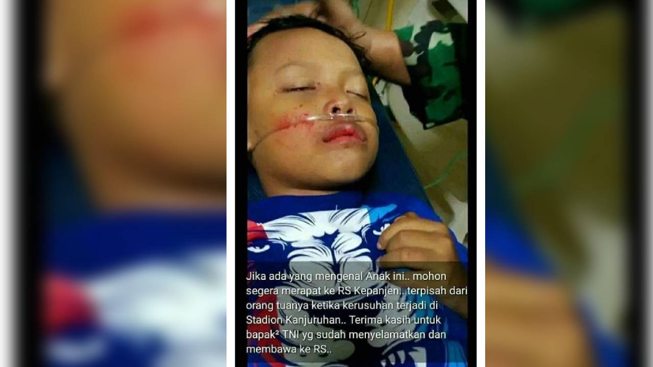 Diselamatkan TNI, Bocah 3 Tahun Ini Jadi Korban Kerusuhan Kanjuruhan Malang