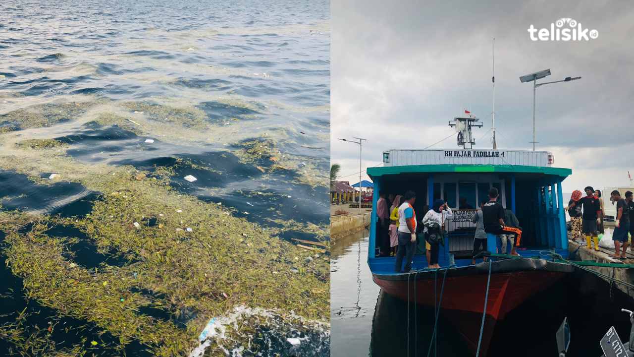 Kapal Penyeberangan Wawonii Molor Akibat Sampah di Perairan Kendari