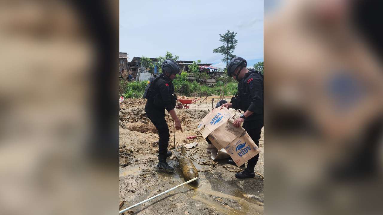 Diduga Bom Peninggalan Perang Dunia II Ditemukan Buruh Bangunan di Kota Kendari
