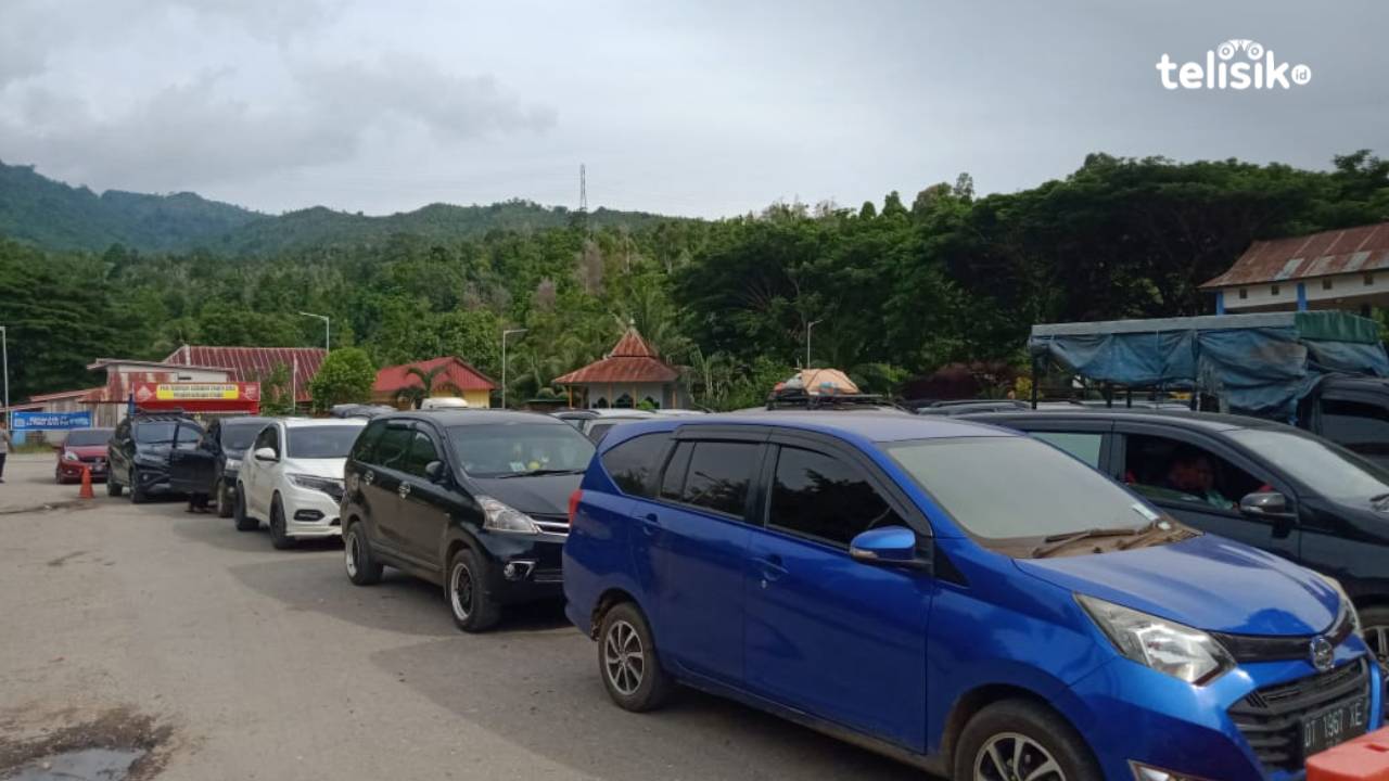 Urai Antrean Kendaraan di Pelabuhan Tobaku Kolaka Utara KMP New Rose Berlakukan Ekstra Trip