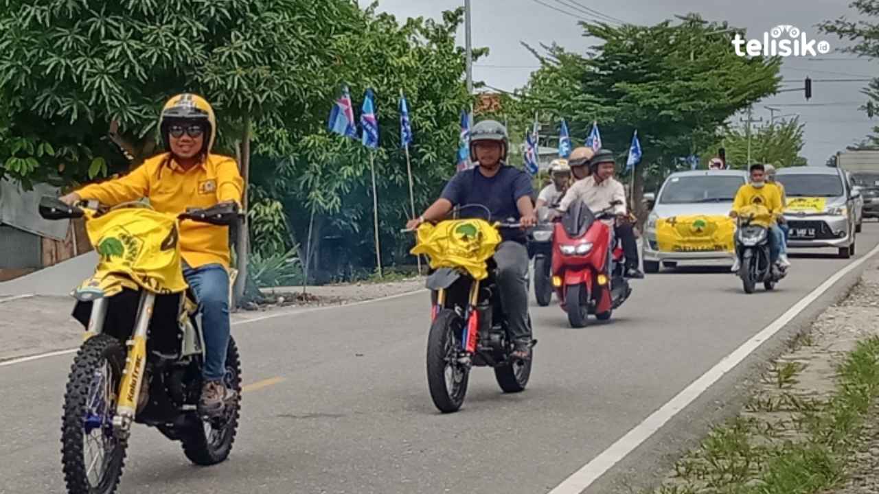 Ketua Golkar Kolaka Utara Naik Motor Trail Daftar Bacaleg di KPU