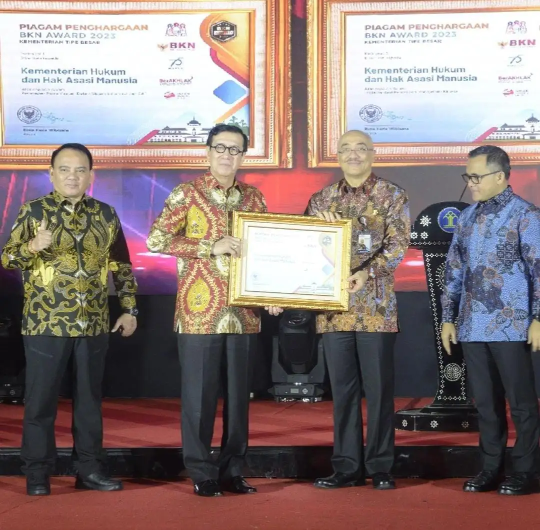Kementerian Hukum dan Hak Asasi Manusia Sabet 3 Penghargaan dari BKN Award 2023