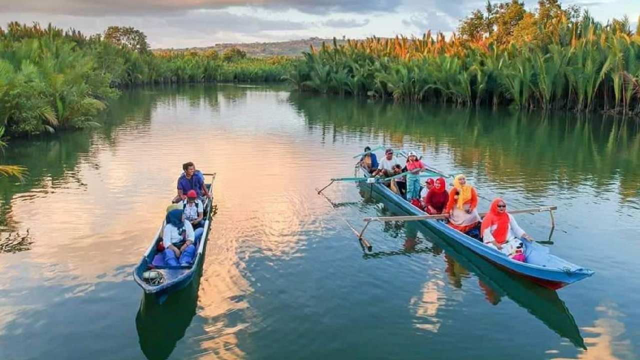 Keindahan Muara Lakologou Baubau Dikelilingi Mangrove dan Pohon Nipah