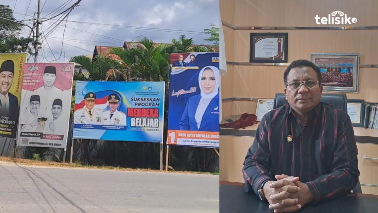 Kampanye Belum Dimulai, Baliho dan Spanduk Caleg Bertebaran di Jalan Kota Kendari