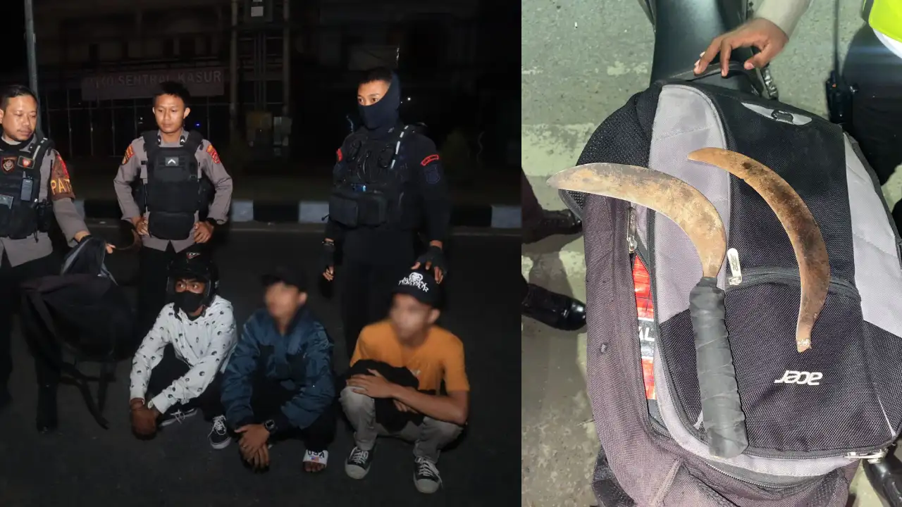 3 Pemuda di Kendari Diamankan Beserta 2 Celurit, Mengaku Hendak Balas Dendam