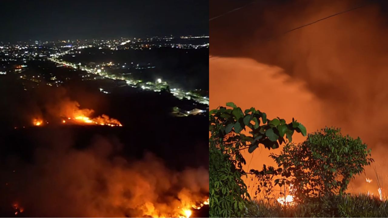 Lahan Kosong di Jalan BayPass Kota Kendari Terbakar Hebat