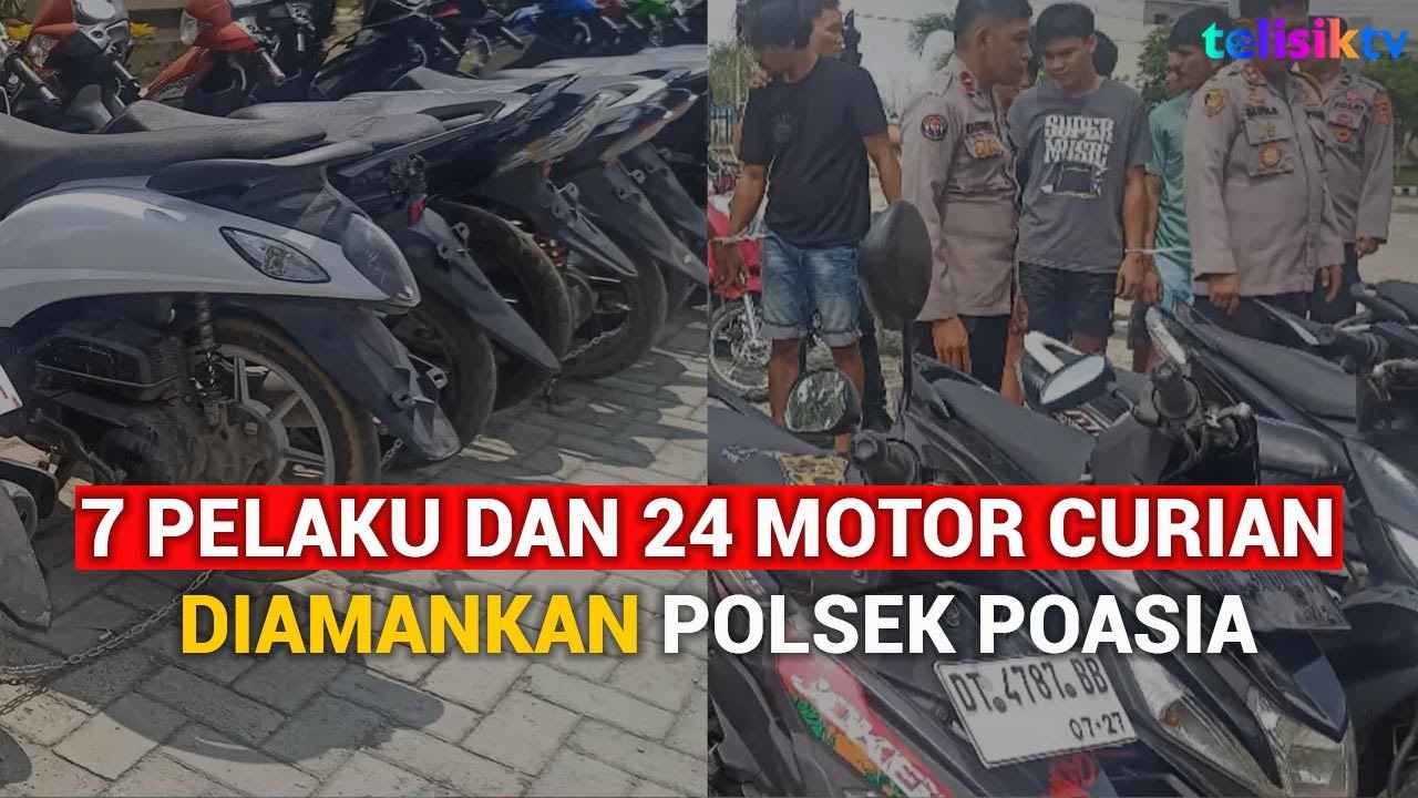 Video: 7 Pelaku dan 24 Motor Curian Diamankan Polsek Poasia