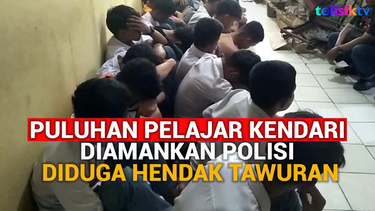 Video: Puluhan Pelajar Kendari Diamankan Polisi Diduga Hendak Tawuran, Ada yang Bawa Sajam