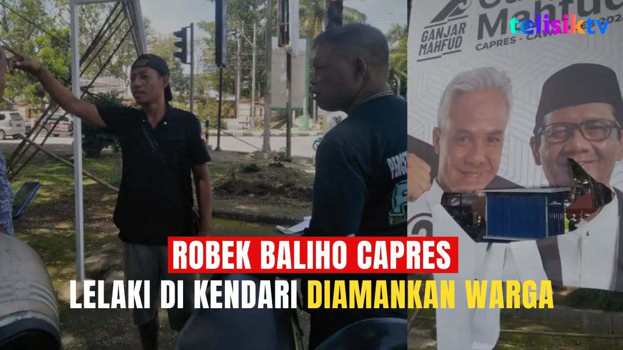 Video: Robek Baliho Capres, Lelaki di Kendari Diamankan Warga