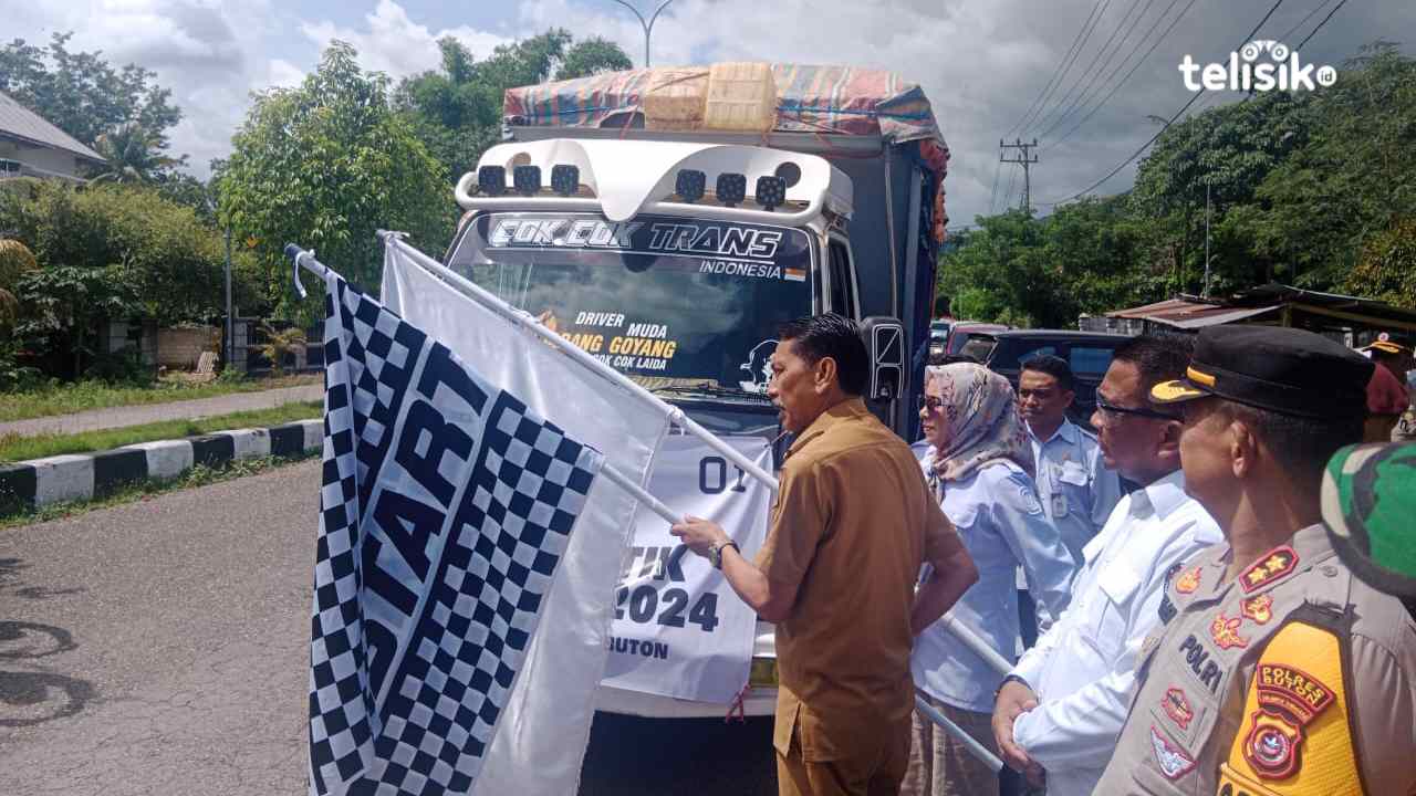 KPU Buton Kerahkan 12 Truk Distiribusi Longistik Pemilu