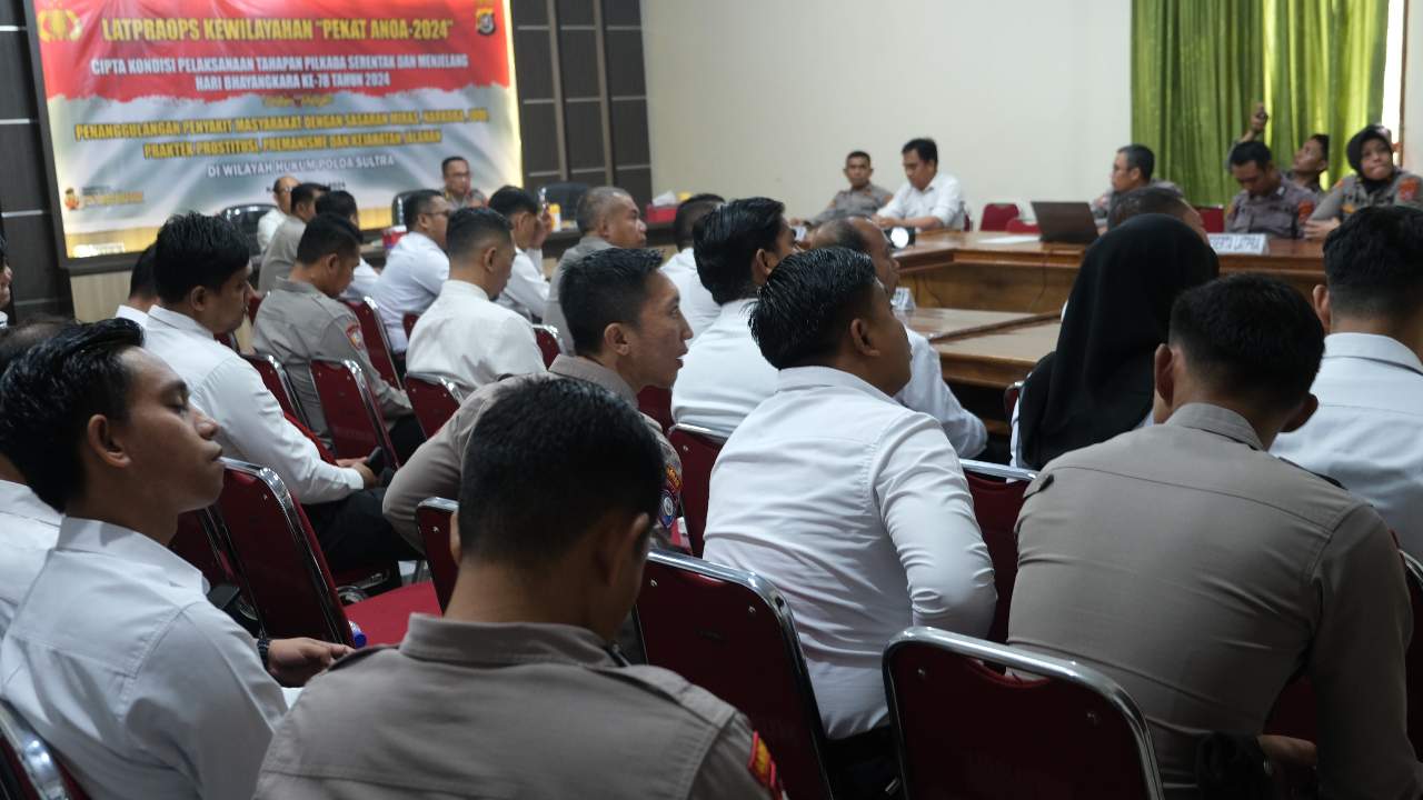 Latpra Operasi Pekat Anoa 2024, Polda Sultra Bakal Libas Praktek Prostitusi dan Judi hingga Premanisme