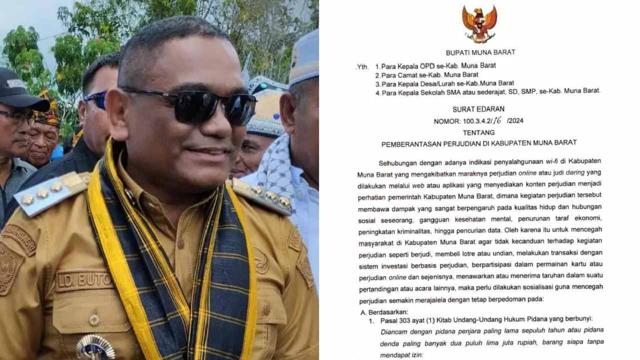 Pemda Muna Barat Keluarkan Surat Edaran Berantas Judi Online