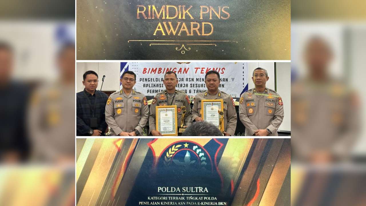 Biro SDM Polda Sulawesi Tenggara Diganjar Polda Terbaik dalam Penilaian Kinerja ASN