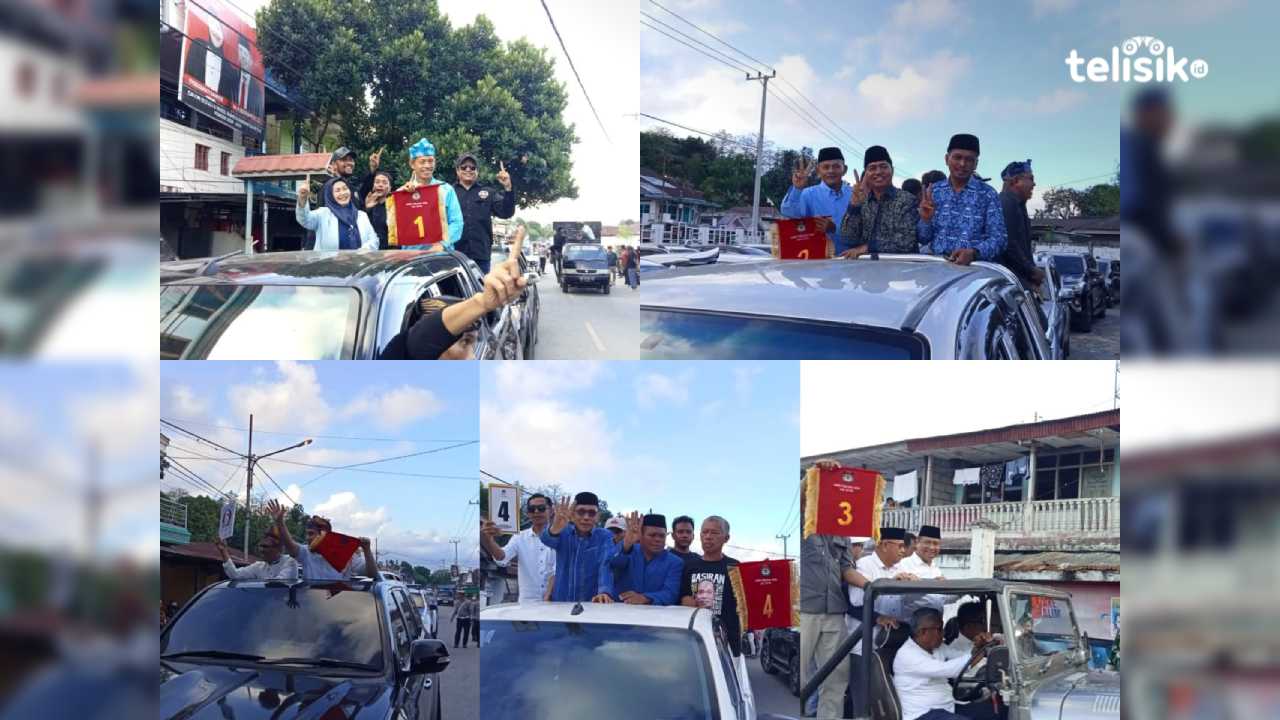 Kontestan Pilkada Buton 2024 Diarak Keliling Pasarwajo Sambil Sosialisasi Nomor Urut