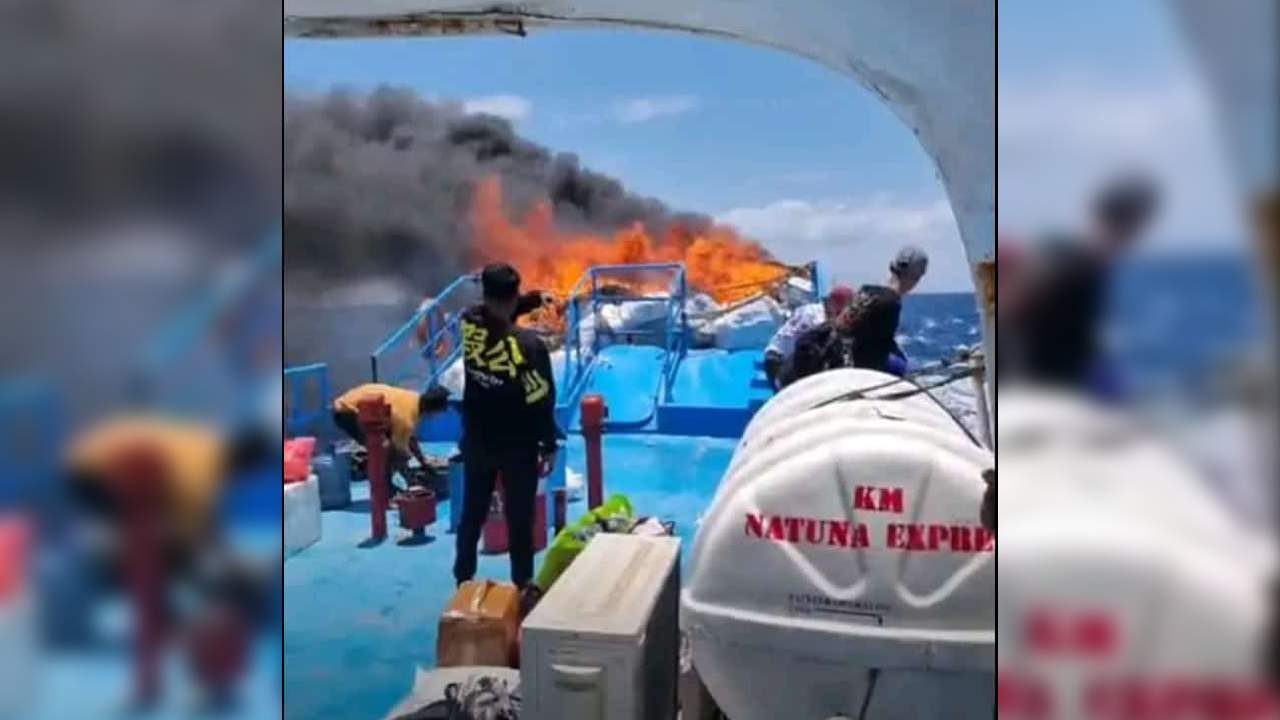 KM Natuna Express Rute Lasalimu-Wanci Alami Kebakaran di Perairan Malaoge