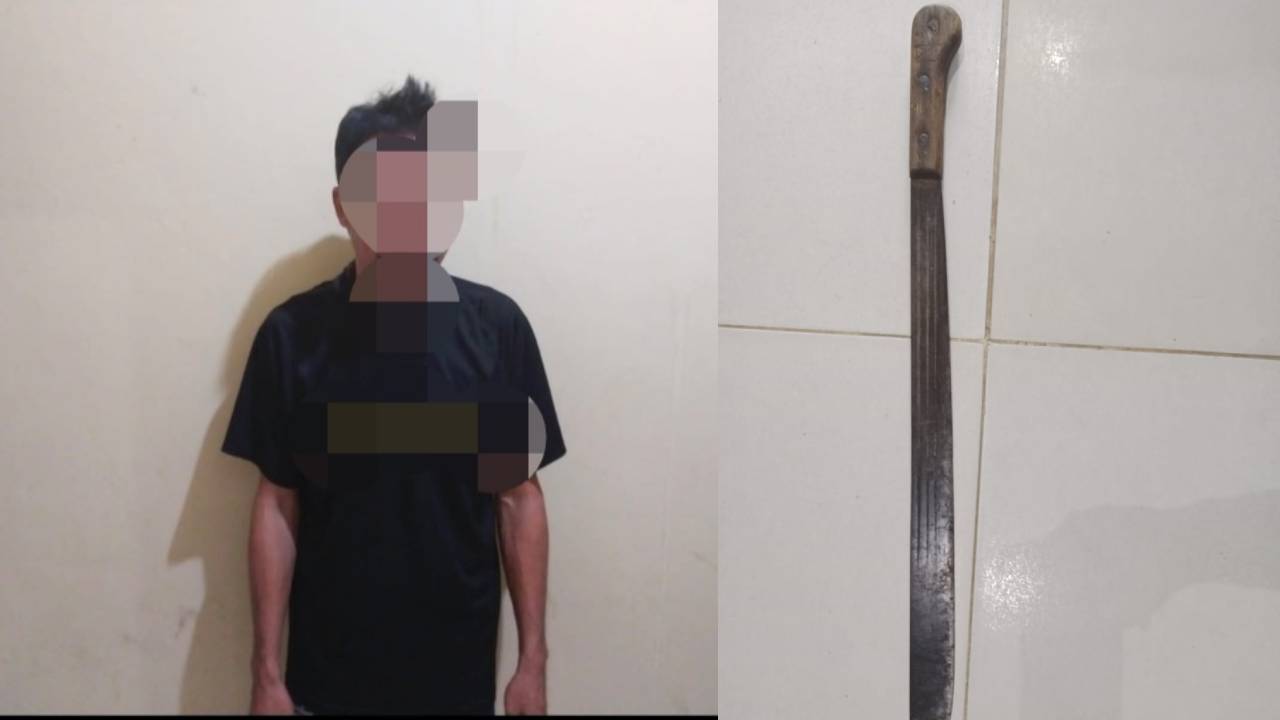 Pengaruh Alkohol, Pria Ancam Warga di Depan Kampus UHO dengan Sajam