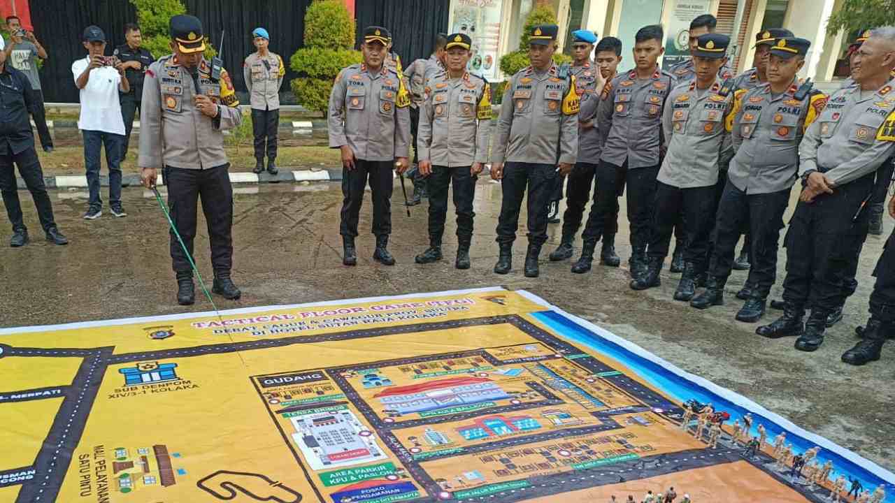 Persiapan Pengamanan Debat Publik Pilgub Sultra: Polres Kolaka Gelar Apel dan TFG