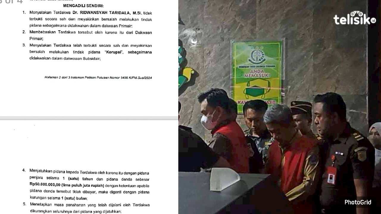 Sekda Kendari Ridwansyah Taridala Divonis 1 Tahun Penjara Kasus Dugaan Korupsi PT Midi Utama