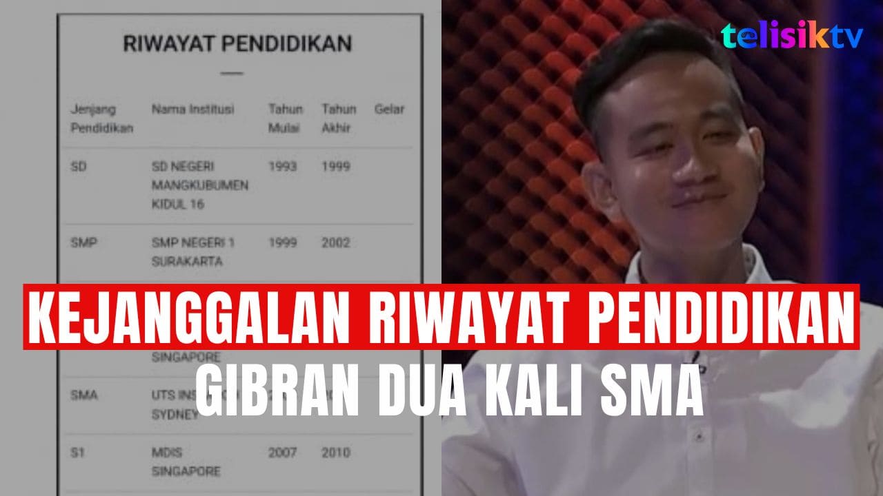 TELISIKTV: Tak Hanya Jokowi, Ternyata Putra Sulungnya Gibran Juga Punya Riwayat Pendidikan yang Janggal