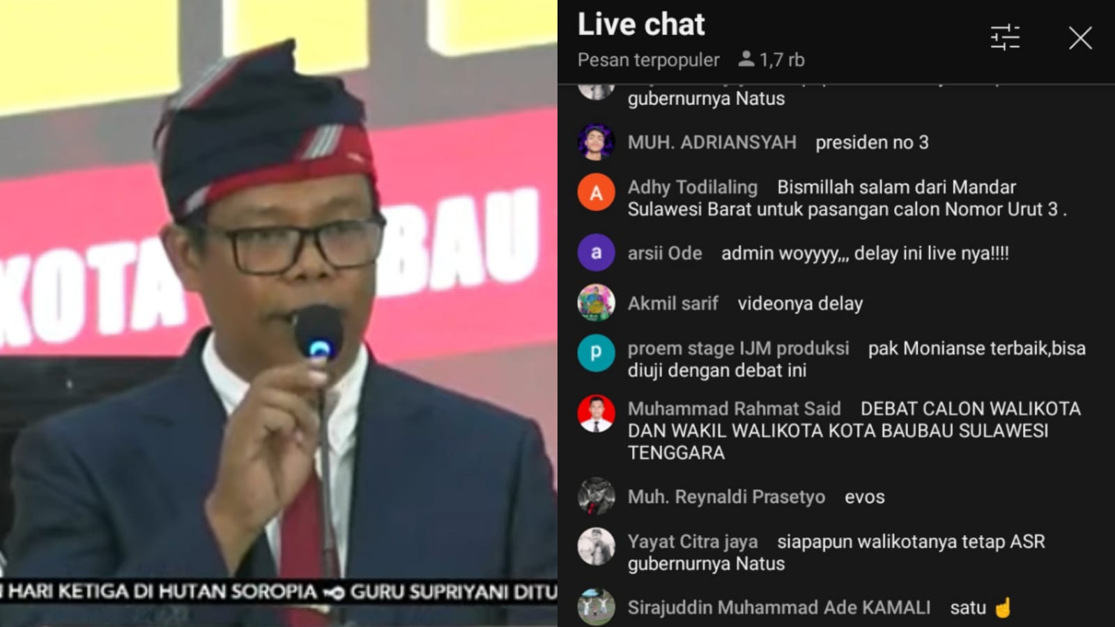 Jaringan Terganggu, Debat Calon Wali Kota Baubau Disorot Netizen: 