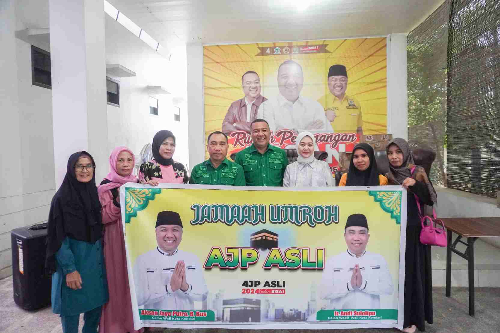 Paslon Wali Kota - Wakil Wali Kota Kendari AJP - ASLI Biayai Lima Warga Kendari Umrah