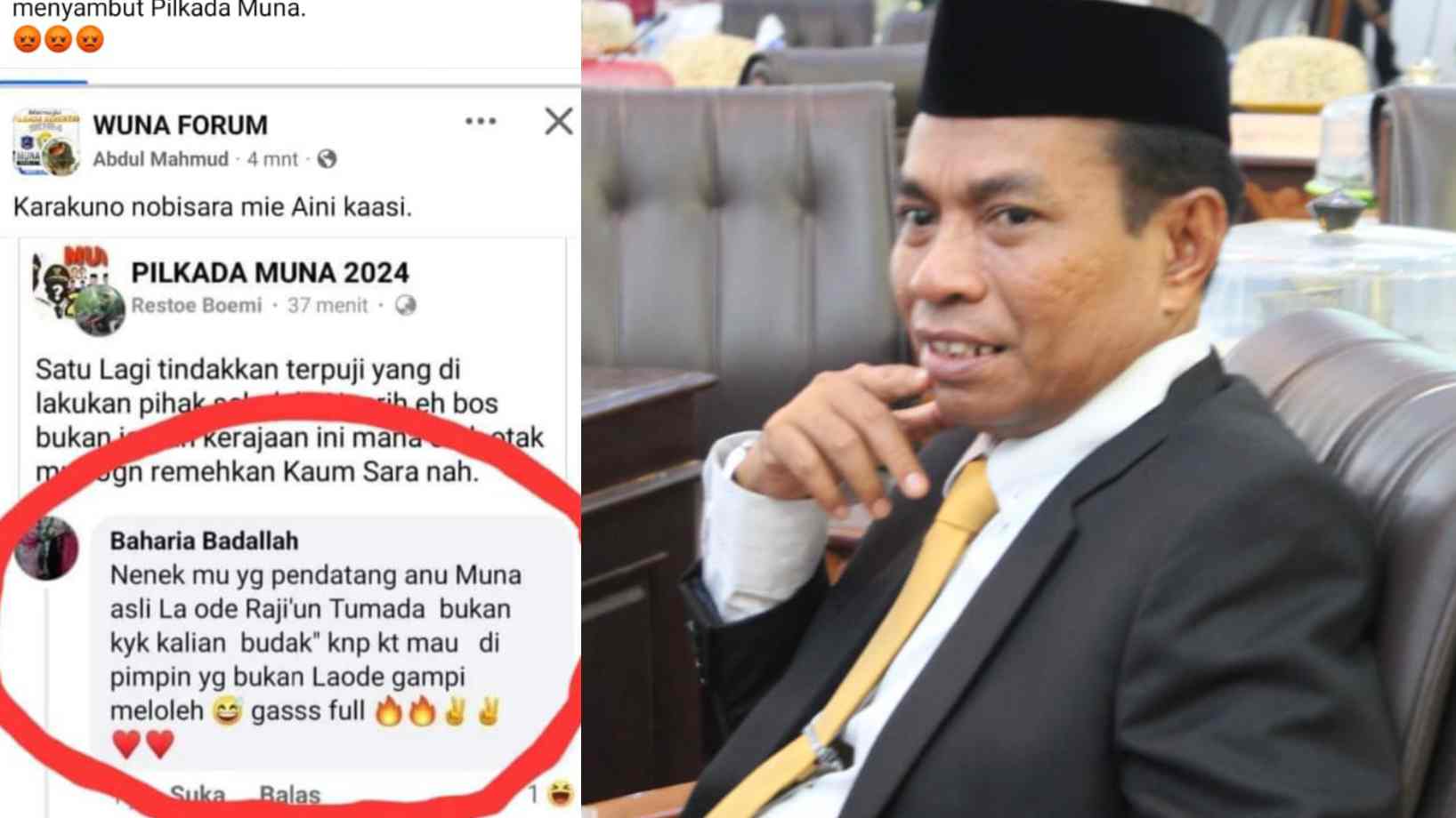 Picu Perpecahan Masyarakat Muna, Anggota DPRD Desak Polisi Tangkap Pemilik Akun FB Baharia Baddallah