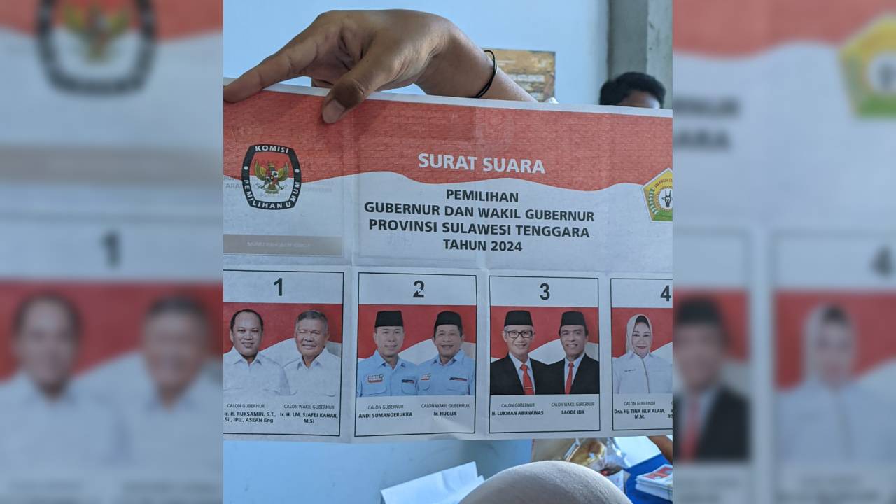 Viral Surat Suara Calon Gubernur Sultra Tercoblos di Nomor Urut 2