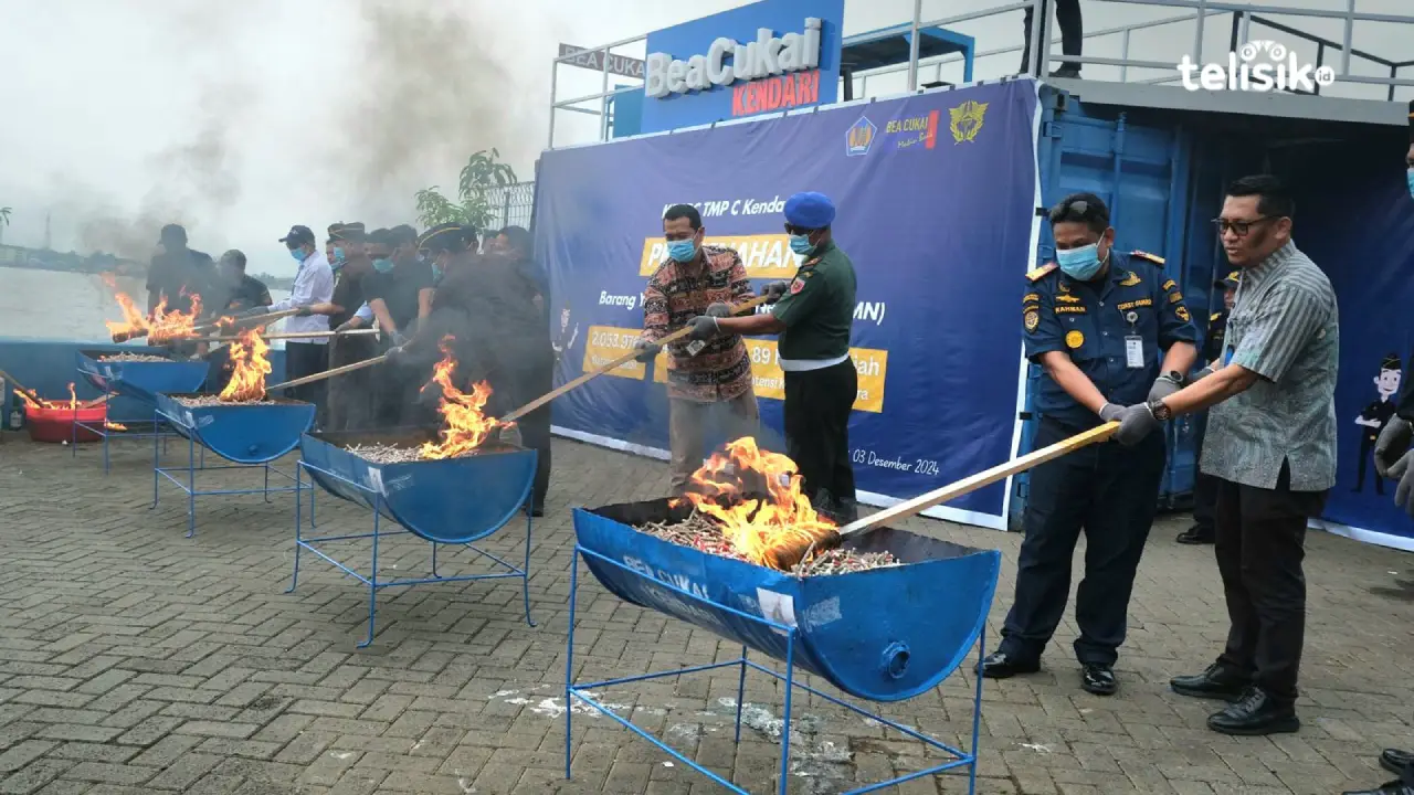 Bea Cukai Kendari Musnahkan Barang Bukti Senilai Rp 3 Miliar
