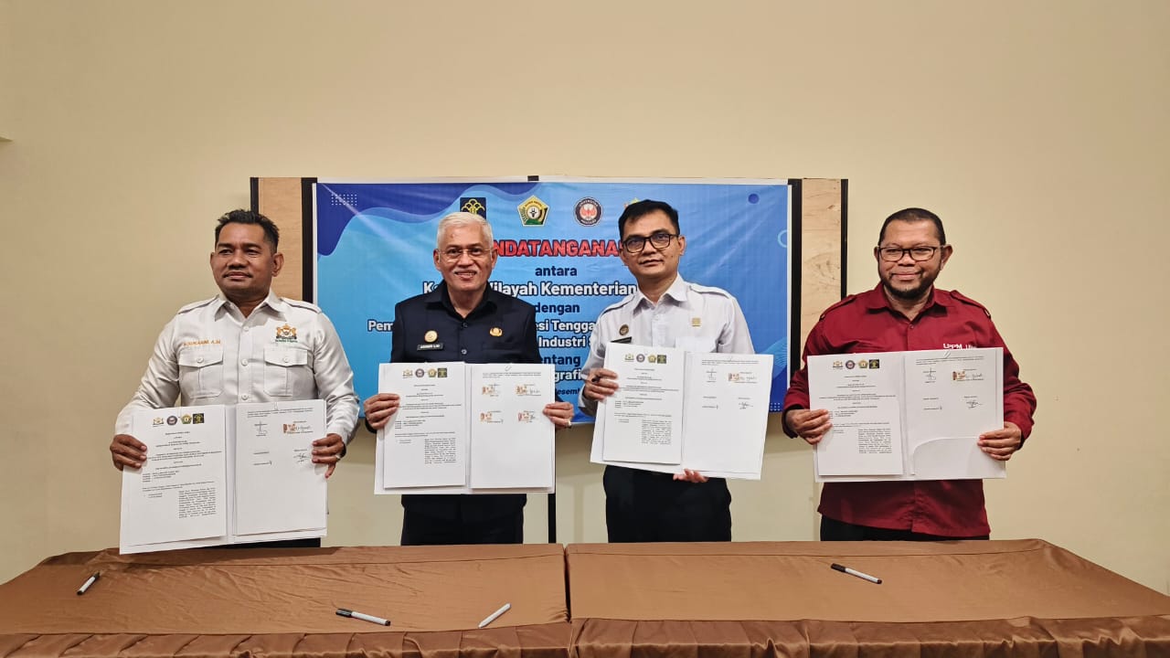 Kemenkum, Pemprov, UHO, dan Kadin Sultra Teken MoU Kembangkan Potensi Lokal ke Mancanegara