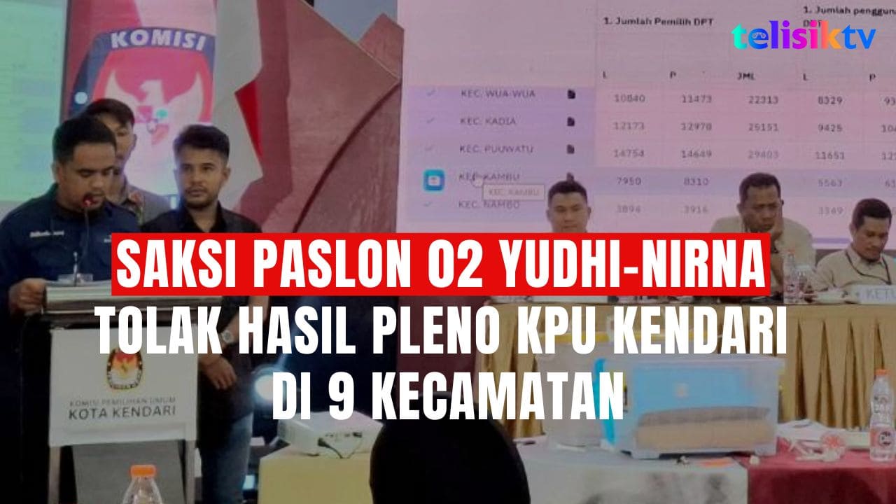 TELISIKTV: Saksi Paslon 02 Yudhi-Nirna Tolak Hasil Pleno KPU Kendari di 9 Kecamatan