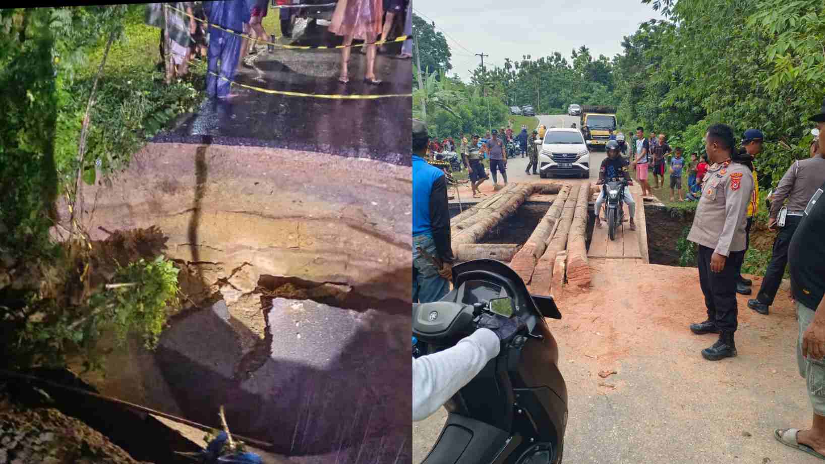 Banjir Putus Akses Jalan Nasional Moramo-Kolono Konawe Selatan