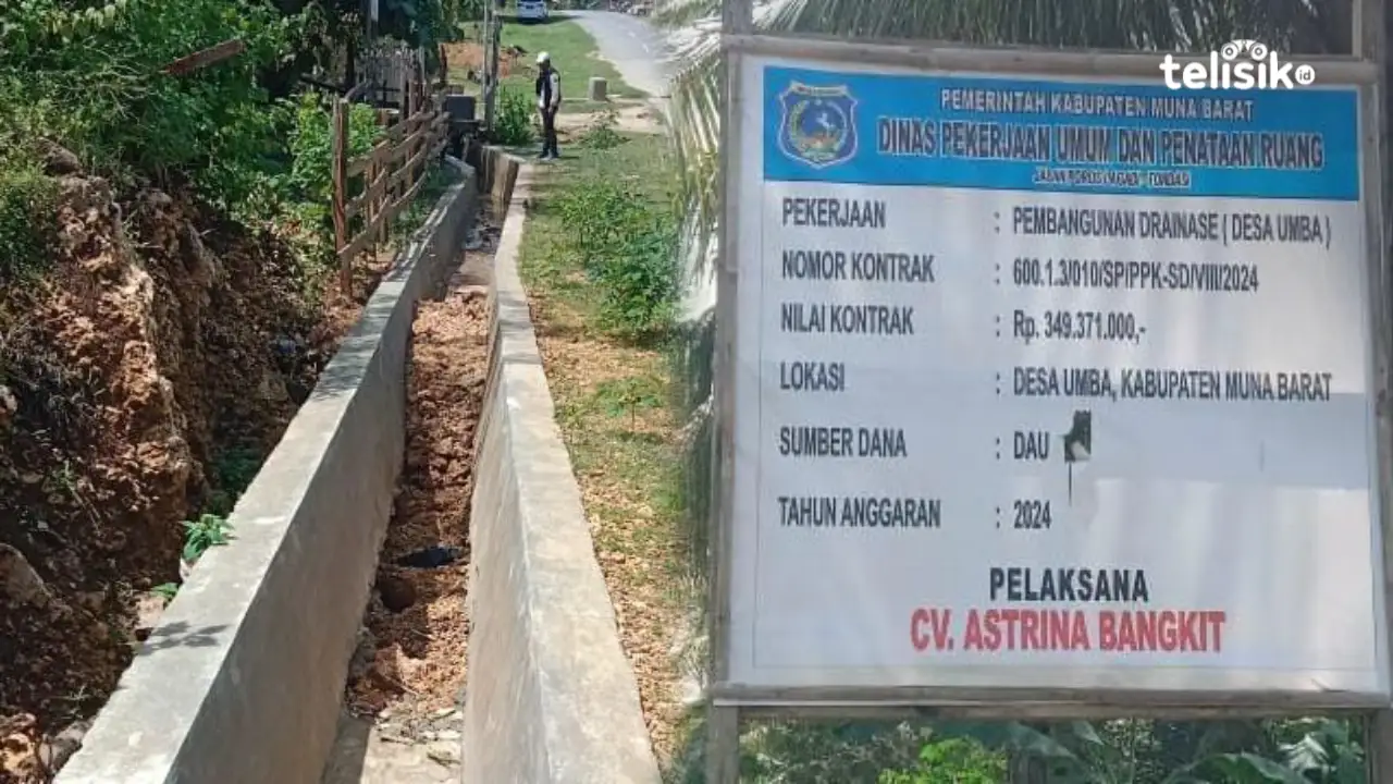 Drainase di Desa Umba Muna Barat Rusak Pasca Pengerjaan