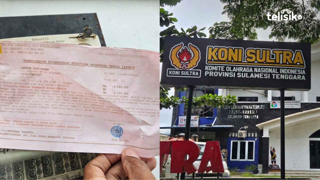 Listrik Kantor KONI Sultra Diputus PLN Akibat Tunggakan Rp 4.140.055